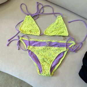VICTORIA SECRET NEON GREEN AND PURPLE BIKINI